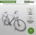TRUTZHOLM 2x Fahrradanlehnb&uuml;gel 115x99cm Stahl Feuerverzinkt Durchmesser 49mm Grau