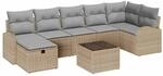 vidaXL Sofa Set mit Kissen mit Speicher Beige und Hellgrau Poly-Rattan 3359109