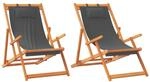 vidaXL Strandst&uuml;hle 2 Stk Klappbar Grau Stoff 3214482