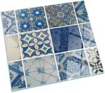 Tulup Glasplatte f&uuml;r Kamin Keramikfliesenmuster Glas unter Kamin Quadrat 60x60...