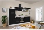 Respekta Premium K&uuml;chenzeile 270 cm Schwarz Hochglanz-Wei&szlig;