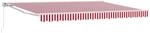 vidaXL Manuell Einziehbare Markise Rot und Wei&szlig; 5 x 3 m 3420334