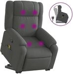 vidaXL Massagesessel mit Aufstehhilfe Dunkelgrau Samt Modell 14