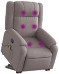 vidaXL Massagesessel mit Aufstehhilfe Taupe Stoff 3205222