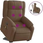 vidaXL Massagesessel mit Aufstehhilfe Braun Stoff Modell 10