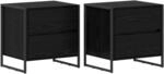 vidaXL Nachttisch 2 Stk Schwarz Eichen-Optik 50 x 39,5 x 50 cm 886679