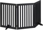 Relaxdays Absperrgitter MDF Schwarz 3-teilig Klappbar 92 cm x 154 cm x 5,5 cm...