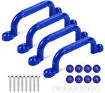 Relaxdays Klettergriffe 4er Pack Kunststoff Blau Rutschfest 24 cm x 3 cm x 7 cm 90 g
