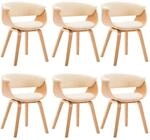 vidaXL Esszimmerst&uuml;hle 6 Stk Creme Bugholz und Kunstleder 278732