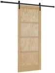 vidaXL Schiebet&uuml;r Natur und Schwarz 86 x 211 cm 3445412