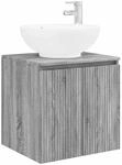 vidaXL Wandmontierte Waschtisch Grau Sonoma 49,5 x 44,5 x 65 cm 890448