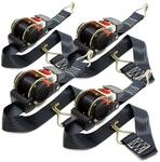 Wiltec Automatik Spanngurt 4Er Set 3M 50Mm 750Dan Pes Selbstaufrollend Zurrgurte
