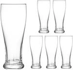 Relaxdays Biergl&auml;ser Soda-Kalk-Glas Klar 6er Set Sp&uuml;lmaschinengeeignet 19,2 cm x