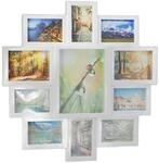 Relaxdays Bilderrahmen Collage Kunststoff Wei&szlig; 61,5 cm x 61,5 cm x 2 cm 1,7 kg