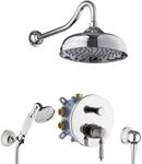 PaulGurkes Dusche-Set Unterputz 25cm Regendusche Nostalgie Retro Keramik