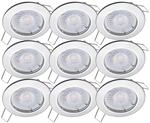Oktaplex 9er Set Einbaustrahler Sedan inkl. LED-Module Warmwei&szlig; 380lm 4,8W