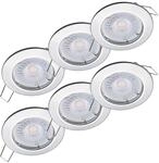 Oktaplex 6er Set Einbaustrahler Sedan 3-Stufen Dimmbar Warmwei&szlig; 2700K 380lm...
