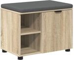 vidaXL Flurbank mit Kissen mit Regal Sonoma-Eiche 60 x 38 x 46 cm 891498