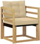 vidaXL Outdoor-Sofa Massives Akazienholz und Textilene Wei&szlig; 3439031