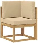vidaXL Outdoor Ecksofa Massivholz Akazie Wei&szlig; 901471
