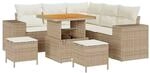 vidaXL Garten-Sofa-Set 8-Tlg Beige Poly Rattan 3362001