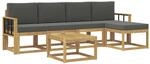 vidaXL Outdoor-Sofagarnitur mit Kissen 6 Stk Wei&szlig; und Anthrazit 3387536