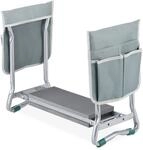 Relaxdays Kniebank Stahl Silber Grau Klappbar 50 x 59 x 31,5 cm 2,9 kg