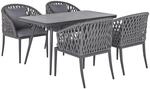 Beliani Gartentisch Set LIPARI Dunkelgrau 80 x140 x75