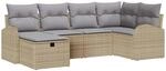 vidaXL Sofa Set mit Kissen mit Speicher Beige und Hellgrau Poly-Rattan 3359079