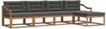 vidaXL Outdoor-Sofagarnitur mit Kissen 5 Stk Natur und Anthrazit 3367455