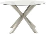 Beliani Runder Tisch MALETTO Silber Transparent 120x120x77