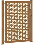 vidaXL Gartentor 105 x 130 cm Verwitterungsstahl Kreuzdesign 4101005