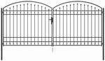 vidaXL Zauntor mit Schloss Grau 401 x 224,5 cm Stahl 42008944