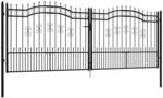 vidaXL Zauntor mit Speerspitze Schwarz 406 x 150 cm Pulverbeschichteter Stahl 151102