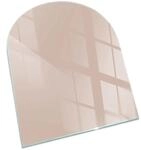 Tulup Glasplatte f&uuml;r Kamin Orange Glasplatte unter Kamin&ouml;fen Halbkreis 80x70...