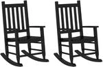 vidaXL Schaukelstuhl f&uuml;r Kinder 2 Stk Schwarz Massivholz Pappel Modell 1