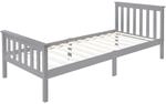 ML-Design Holzbett 90x200 cm Hellgrau Bettgestell mit Lattenrost und F&uuml;&szlig;e