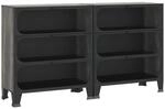 vidaXL Lagerschr&auml;nke 2 Stk Grau 72x36x82 cm Metall und MDF