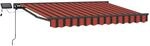 vidaXL Manueller Markisenrahmen mit LEDs Orange und Schwarz 3 x 2,5 m 3420804
