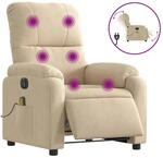 vidaXL Massagesessel Elektrisch Creme Mikrofasergewebe