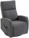 HOMCOM Massage Recliner Sofa Chenille 97L x 73,5B x 108H cm Dunkelgrau