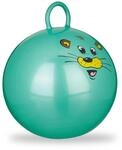 Relaxdays H&uuml;pfball Kinder PVC Gr&uuml;n Mit Griff 55 cm x 45 cm 0,4 kg