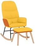 vidaXL Schaukelsessel mit Hocker Senfgelb Stoff Modell 3