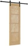 vidaXL Schiebet&uuml;r Natur 61 x 198,5 cm Massives Kiefernholz 3445431