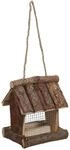 Relaxdays Vogelfutterhaus Holz Metall Natur Zum Aufh&auml;ngen 17 cm x 15 cm x 12 cm 420