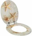 vidaXL Soft-Close Toilettensitz Gelb und Wei&szlig; 44 x 38 cm MDF-Platte 42027178