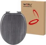 WOLTU WC-Sitz mit Absenkautomatik MDF Holzkern Softclose Scharnier Oval