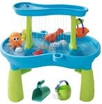Relaxdays Wasserspieltisch Kunststoff Bunt 2 Ebenen 62 cm x 57 cm x 37 cm 2 kg