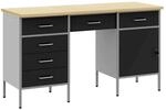 vidaXL Werkbank mit Schubladen 3-Tlg Schwarz 150 x 55 x 85 cm 3321378