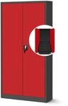 JAN NOWAK Werkzeugschrank mit Schubladen DAREK 185 x 92 x 50 cm Anthrazit-Rot